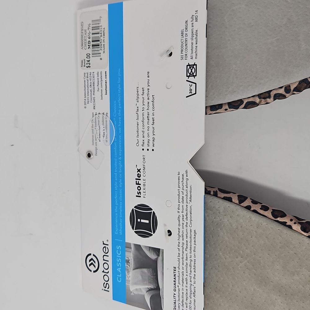 NWT Isotoner Womens Leopard Cheetah Print Ballet Slippers Medium 6.5-7.5 IsoFlex - Picture 4 of 4